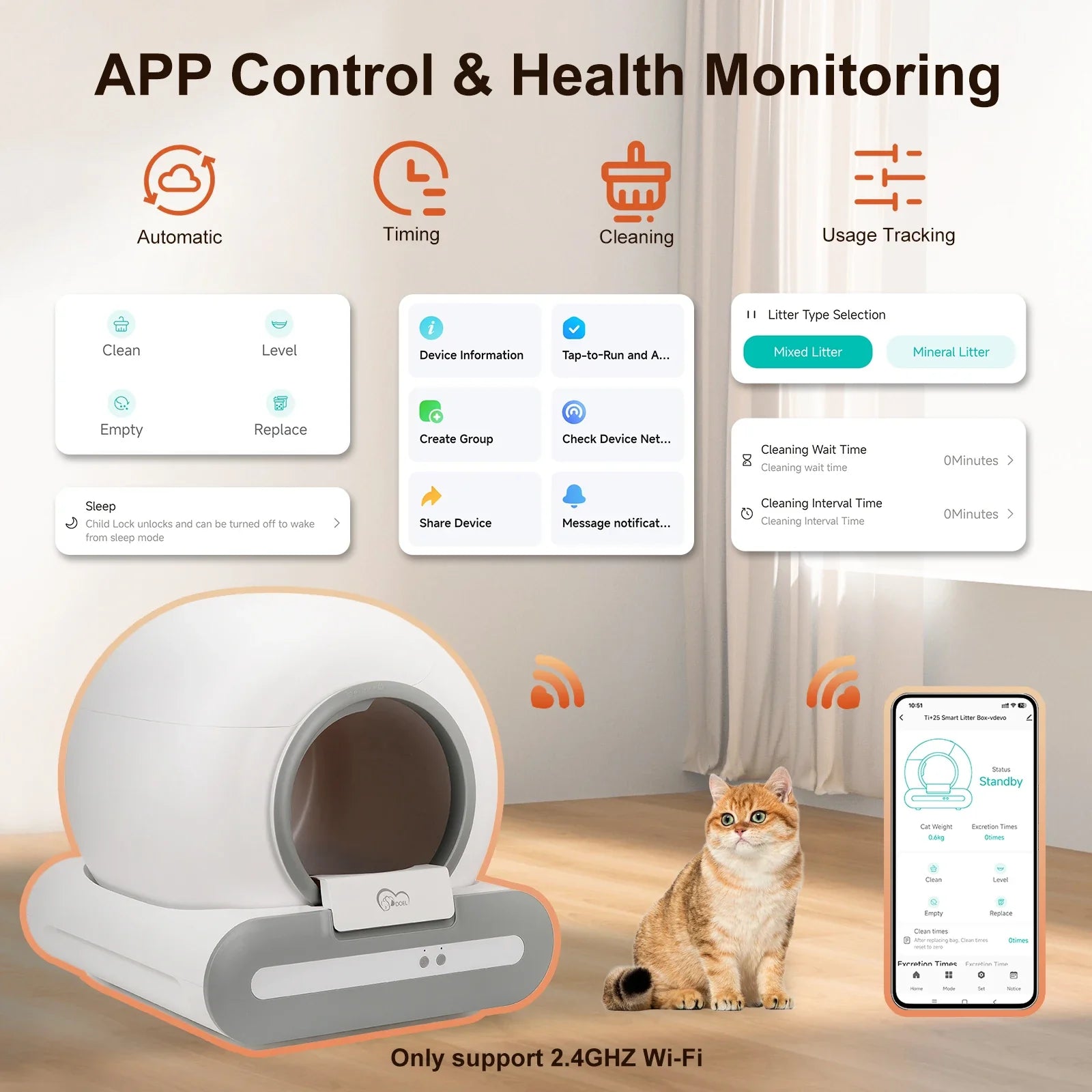 Smart Self-Cleaning Cat Litter Box